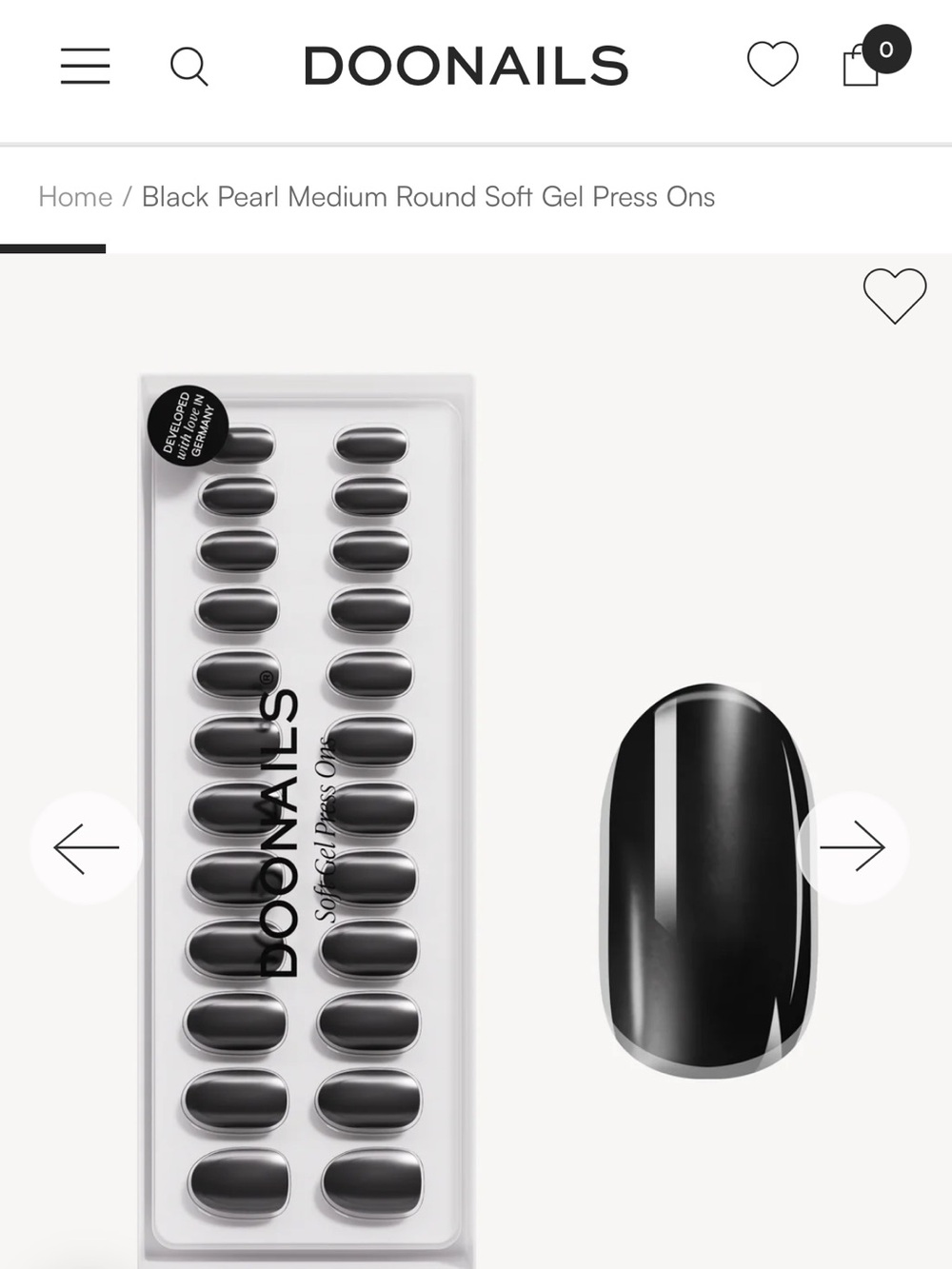 Black Pearl Soft Gel Press-On Nails - Medium Round